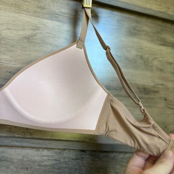Victoria's Secret Tan Nude Versatile Strap Full Coverage Seamless Bra 32DD - Picture 6 of 8